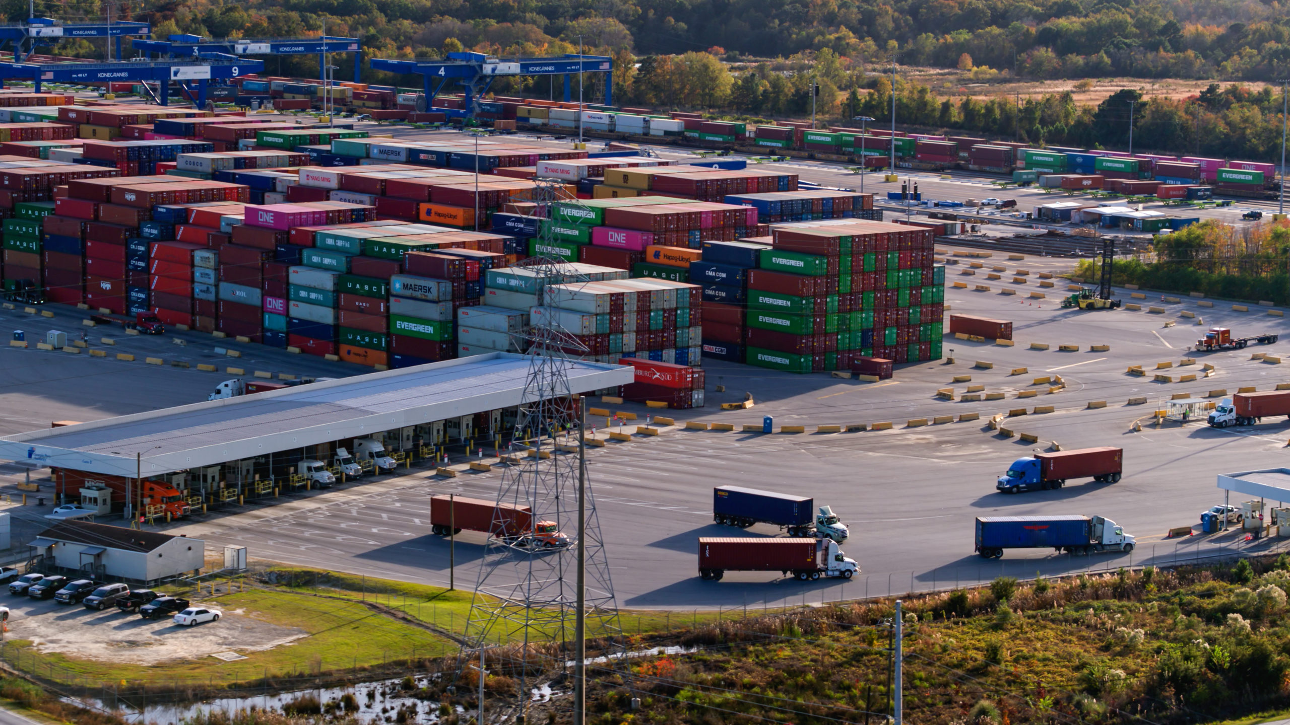 Truck Inspection at the Port of Savannah - Aerial